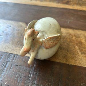 Pegasus Hatching from Egg Ceramic